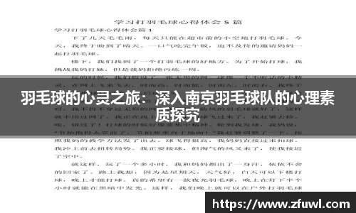 羽毛球的心灵之旅：深入南京羽毛球队的心理素质探究