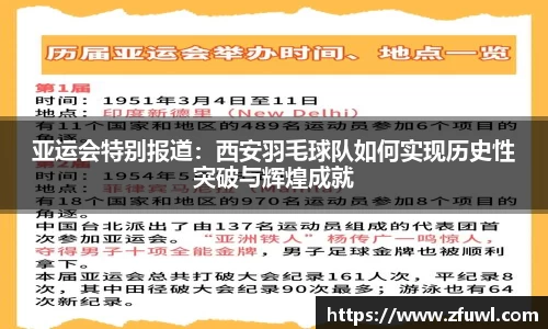 亚运会特别报道：西安羽毛球队如何实现历史性突破与辉煌成就
