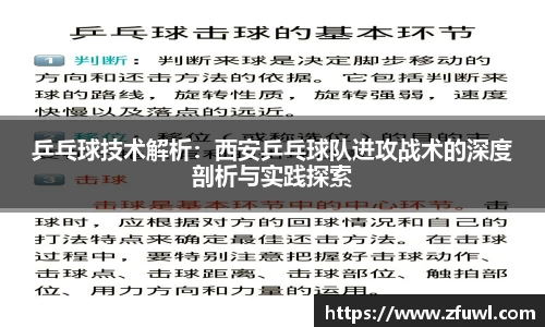 乒乓球技术解析：西安乒乓球队进攻战术的深度剖析与实践探索